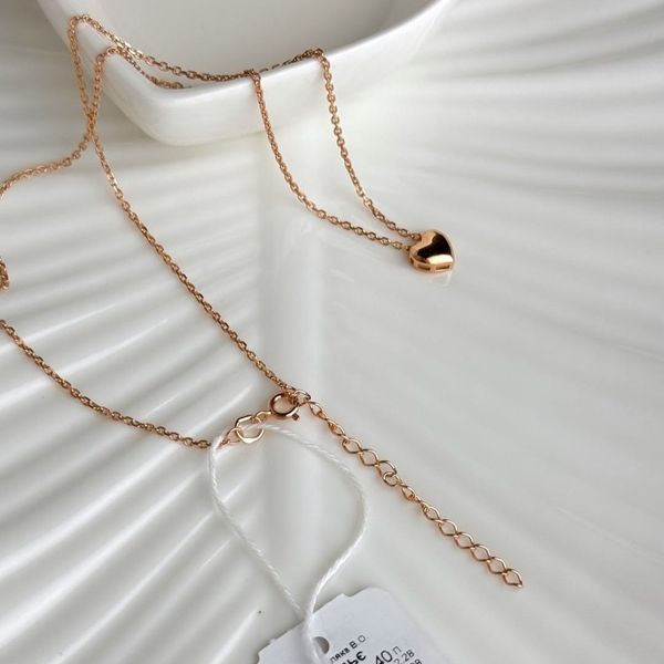 Серебряное колье в позолоте Сердечко 2622368370 фото